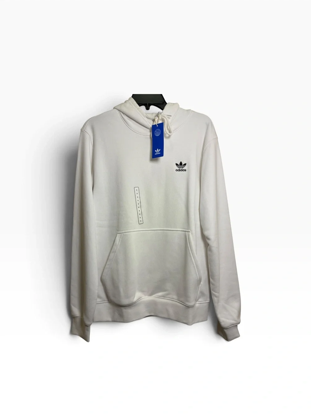 adidas White Trefoil Logo Hooded Pullover